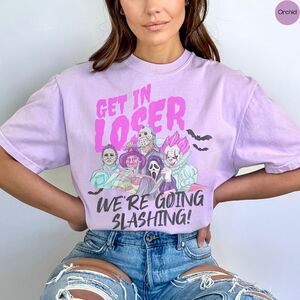 Get In Loser Funny Horror Slasher Neon Halloween TShirt